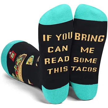 Peonfly Kui Naljakas, Et Sa Saaksid Seda Lugeda, Tooge Mulle Mõned Tacos Muster Uudsus Mehed Kunsti Jõulud Kingitus Huumor Sõnad Õnnelik Sokid