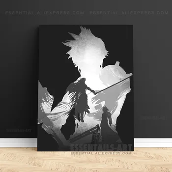 Pilv Riidu Sephiroth Final Fantasy Canvas Poster Seina Maali Kunst Decor Pilte Magamistuba Uuringu Toas Kodu Kaunistamiseks Pildid