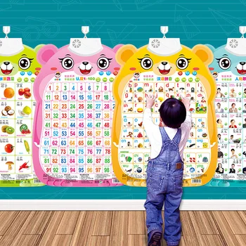 Pinyin seina chart heli elektrooniline maali õppe beebi valgustatuse varajase hariduse tähestik punkti lugemist laste mänguasi tüdruk