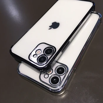 Plating Kaitseraua Raam, TPU Telefon Case For iPhone Mini 12 11 Pro Max X XS Max Xr 7 8 Plus SE2020 Läbipaistev Tilk Kaitse