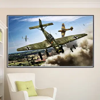 Pommitaja ja hävitaja ww2 air lahing sõja kunsti kangas-lõuend maali plakatid ja pildid seina kunst elutuba kodu dekoratiivsed