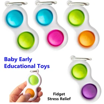 Pops mini võtmehoidja selle keyfob hely lihtne dimple mänguasi võtmehoidja naiste, meeste antistress fidget meele mänguasi stress relief