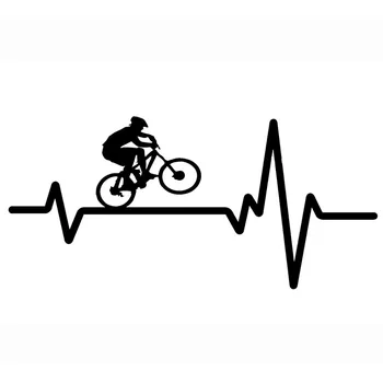 Populaarne Auto Kleebised Auto Kleebis Mootorratta Kleebis Jalgratas Mountain Bike Helmet Heartbeat Decal Auto Decal 17cm * 8cm
