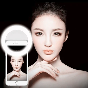 Portable LED Selfie Light Ring Flash Lumiere USB LED Mobiilne Telefon Clip Light Lamp Rõngas iPhone Samsung Öö Valgustus