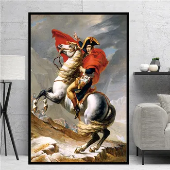 Prantsusmaa Jacques-Louis David Napoleon Print Lõuend Kunst Seina Pilte Plakat Maali Õli, Lõuend Printings Kodu Kaunistamiseks Raamimata