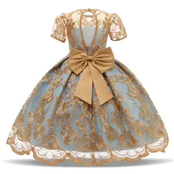 Printsess Sünnipäeva Tüdrukute Laste High-end Õhtul Cosplay Kostüüm Lapsed Elegantne Pulm Tikandid Kleit 4-10 Aastat