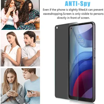 Privacy Filter Karastatud Klaas, Kile AntiSpy Kilp Screen Protector Motorola Moto G Võimsus 2021