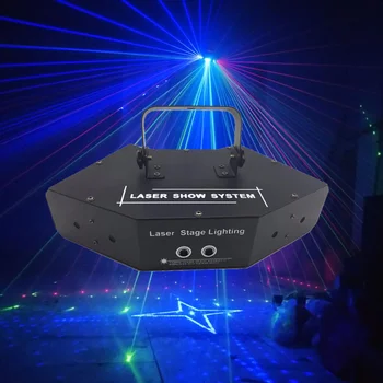 Professionaalne RGB laser light 6 silmad laser valgus DMX etapil tuli baari, diskoteek KTV ööklubi pulm pere poole Jõulud