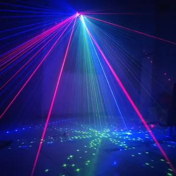 Professionaalne RGB laser light 6 silmad laser valgus DMX etapil tuli baari, diskoteek KTV ööklubi pulm pere poole Jõulud
