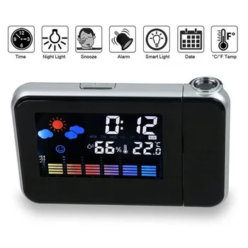 Projektsioon Digitaalse Prognoos, Ilm LCD Ekraan Snooze Alarm Clock Display LED Laadimine USB Kaabli Projektsiooni Äratuskell