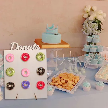Puidust Donut Juhatuse Seista Rippuvad Donuts Kuva Tabel Pulm Teenetemärgi Baby Shower Kids Sünnipäeva Decor