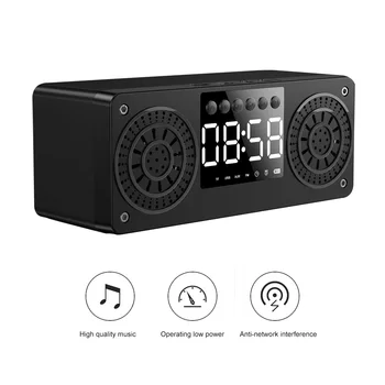Puidust Kaasaskantav Alarm Clock Speaker Mini Traadita Bluetooth-5.0 Kõlarite Tugi TF AUX USB FM-Raadio Nutikas Telefon TK 128286