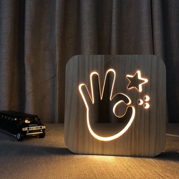 Puidust Koer Käpa Lamp Laua Lamp Lapsed Magamistoas 3D Teenetemärgi Tabel Lamp Laste LED Creative USB-Öine Valgus