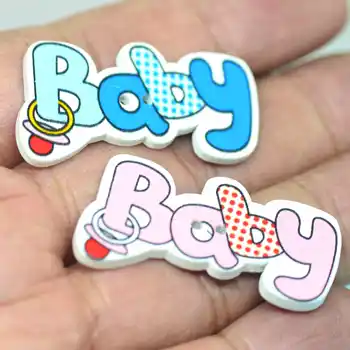 Puidust Värvitud Loominguline Õmblemine Nupud DIY Baby Shower Külalisteraamatusse Käsitöö Asjade Laste Rõivad siseviimistlusmaterjalid 20pcs