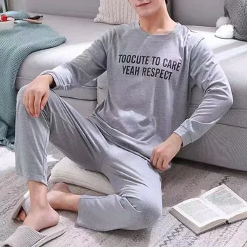 Puimentiua Meeste Puuvillased Pidžaamad Kirja Triibuline Sleepwear Cartoon Pajama Komplekti Vabaaja Sleep&Lounge Pidžaamad Pluss Suurus 2XL Pijama