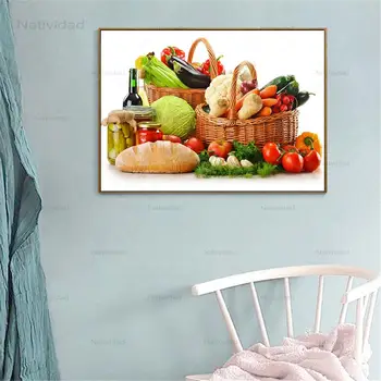 Puu-Köögivilja Korv Maasika Plakatid Lõuend Kunsti Toidu Maalid Kaasaegne Cuadros Decoracion Köök-Tuba, Ilma Raami
