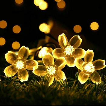 Päikese Garden Light Crystal Lilled LED-Cherry Blossom Tuled Jõulud Teenetemärgi Cherry Blossom Väljas Muru 76979
