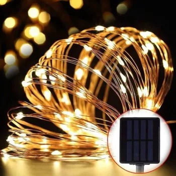 Päikese String Haldjas Tuled 10m 100LED / 5M 50 LED Veekindel Väljas Vanik Solar Power Lamp Jõulud Aia Kaunistamiseks