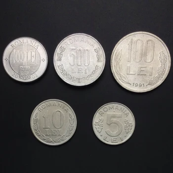 Päris Originaal Mündi Uncirculated Rumeenia Münte Täis Komplekt 5 Unc 150595