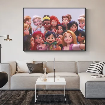 Põhjamaade Disney Printsess Lõuend Kunsti Maalid Anna Plakatid ja Pildid Seina Art Pilte Tüdruk Magamistuba Home Decor Raamimata