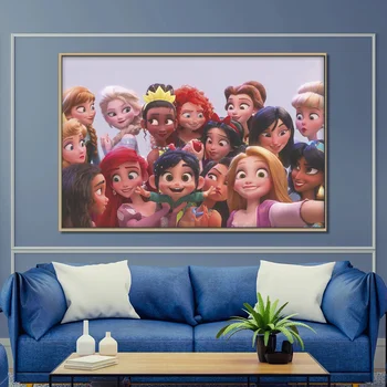 Põhjamaade Disney Printsess Lõuend Kunsti Maalid Anna Plakatid ja Pildid Seina Art Pilte Tüdruk Magamistuba Home Decor Raamimata