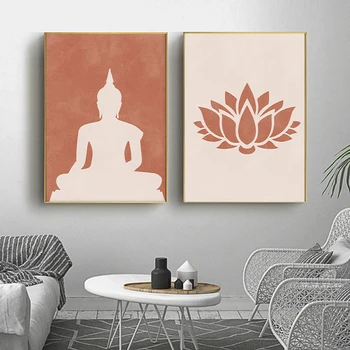 Põhjamaade inkjet print plakat, lõuend jooga meditatsiooni Buddha kunst referaat veranda dekoratiivset maali elutuba magamistuba
