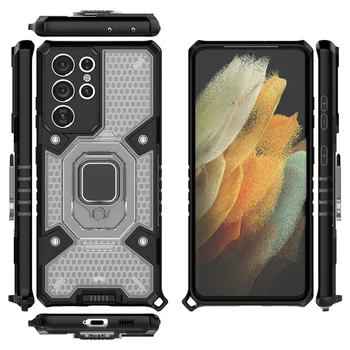 Põrutuskindel Coque Case For Samsung Galaxy S21 Ultra S20 FE Lisa 10 Pluss 20 Ultra Läbipaistev Magnet Armor Koorega Juhul Katta Funda