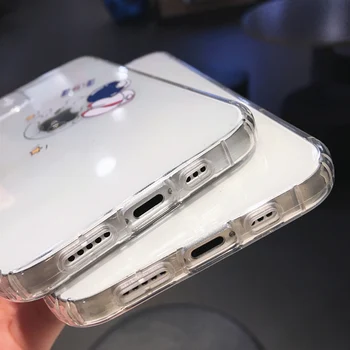 Põrutuskindel Telefon Case For iPhone Mini 12 12 11 Pro X-XR, XS Max 7 8 Plus Mood Cartoon Loominguline Astronaut Naljakas Planeedi Pehme TPU
