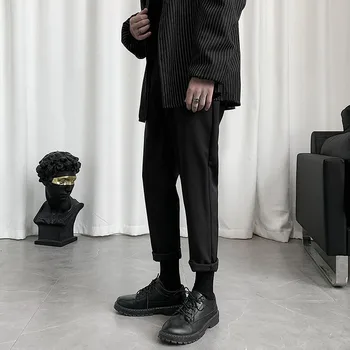 Püksid Meeste Musta Pluss Suurus 3XL Slim Pahkluu pikkus iga Päev BF Lahe Harajuku Stiilne Ins Mood Kottis Kuulu korea Stiilis Retro Streetwear