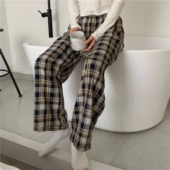 Püksid Naiste Sweatpants Hip-Hop Streetwear Esteetiline Kõrge Waisted Pluss Suurus Y2k korea Riided Harajuku Naiste Püksid Ruuduline