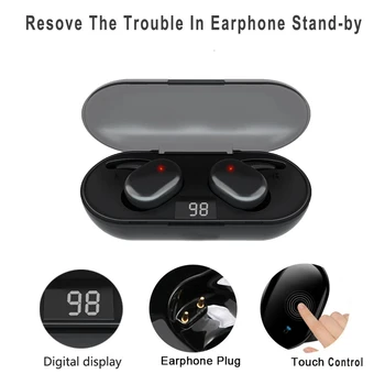 Q2 TWS Bluetooth kõrvaklapid 5.0 Juhtmeta Peakomplekti Elu Veekindel Sügav Bass Earbuds Tõsi, Traadita Stereo Kõrvaklappide Sport Kõrvaklapid