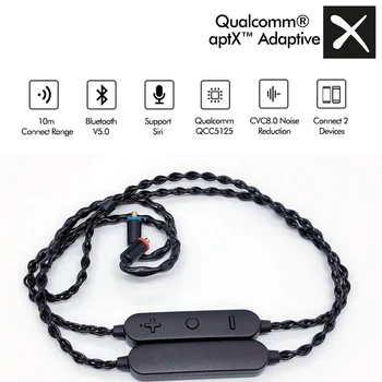 QCC5125 C-Tüüpi Bluetooth-5.0 HiFi Kõrvaklapid Kaabel Aptx Adaptiivne/HD MMCX/2PIN/QDC/IE80 Pistik Vahetatav Pistik Kõrva Konks AAC STM