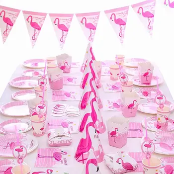 QIFU Flamingo Ühekordsed Nõud Plaat Cup Õled Flamingo Partei Teenetemärgi Suve Poole Asjade Flamingo Kaunistamiseks Pulmad