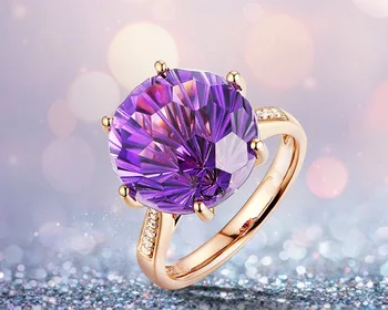 QTT 925 Hõbe Sõrmus Naistele Eternity Purple CZ Roosa Kuld Rõngad Trendikas Suur Kristall Armas Ringi Avatud Resizable Vintage Ringi
