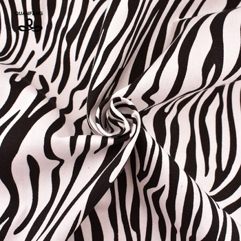 QUANFANG Must Zebra Tekstuur, Muster Lõuend Kangast Diivan Särk Kardin Kott Kodus Käsitöö Padi 50x140cm või 40x45cm/tükk 83890