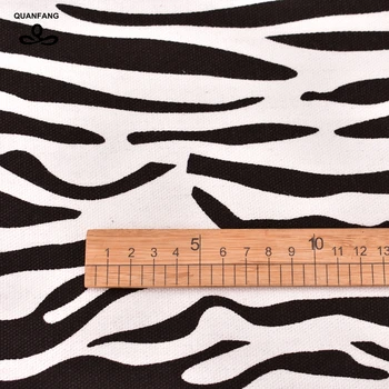 QUANFANG Must Zebra Tekstuur, Muster Lõuend Kangast Diivan Särk Kardin Kott Kodus Käsitöö Padi 50x140cm või 40x45cm/tükk