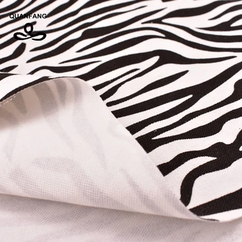 QUANFANG Must Zebra Tekstuur, Muster Lõuend Kangast Diivan Särk Kardin Kott Kodus Käsitöö Padi 50x140cm või 40x45cm/tükk
