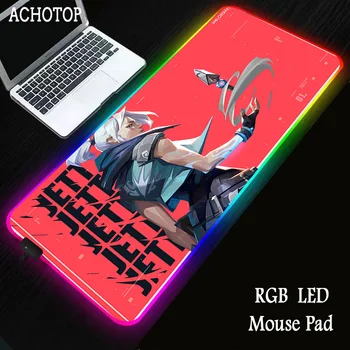 RGB Valorant Anime Mouse pad Kiirus Suur Looduslik Kautšuk Mängijatele Decoracion Veekindel Laua Matt LED Taustavalgustusega Mousepad jaoks CSGO Dota 38737
