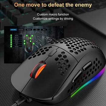 RGB Wired Gaming Mouse, millel Kerge Kärgstruktuuri Shell Optilised Hiired Gaming Mouse Ergonoomiline Gamer Hiirte Jaoks PUBG LOL Sülearvuti