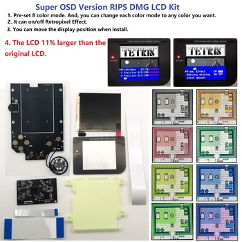 RIPS V4 Super OSD Versioon IPS LCD Kõrge Heledus Backlight Kit For GameBoy DMG GB DMG Konsooli Ja Pre-Jootma Kõlar