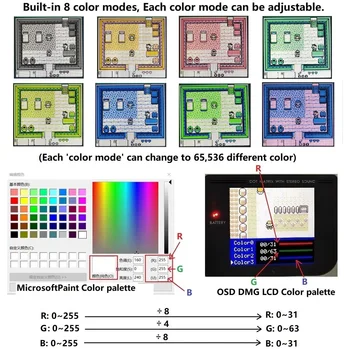 RIPS V4 Super OSD Versioon IPS LCD Kõrge Heledus Backlight Kit For GameBoy DMG GB DMG Konsooli Ja Pre-Jootma Kõlar