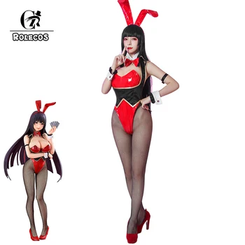 ROLECOS Anime Kakegurui Cosplay Kostüüm Yumeko Jabami Cosplay Bunny Tüdruk Seksikas Naiste Nahast Kombekas Pool Halloween Kostüüm