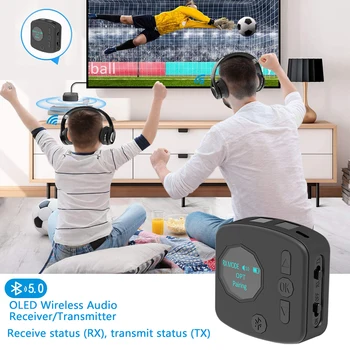 RUISUI Kaasaskantav OLED Wireless Audio Transmitter 3,5 mm AUX Bluetooth-Ühilduva 5.0 Audio Vastuvõtja Adapter TV Auto PC Speaker 116647