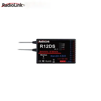 RadioLink R12DS 2.4 GHz 12CH DSSS & FHSS Vastuvõtja Dual Antenn AT9S AT10 AT10II Saatja Toetada SBUS PWM 113034