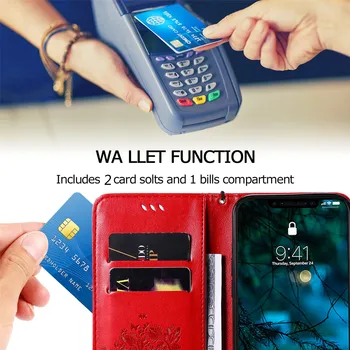 Rahakott, Telefon Puhul Sony Xperia 1 10 II 3D Mustriga Nahast Omanik Card Slots Klapp Satnd Full Cover For Sony Xperia 8 2 5 II