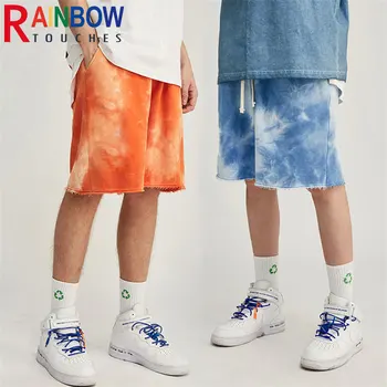 Rainbowtouches Põlvpüksid Meeste Puuvillased Lühikesed Püksid Meeste Hip-Hop Street Trend Vabaaja Püksid Meestele Tie Dye Pardal Püksid Vett Hülgav
