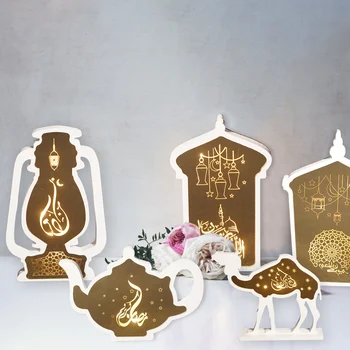 Ramadan Eid Mubarak Kaunistused Koju Magamistuba LED Valgus Puust Tahvel, mis Rippus Decors Islam Moslem Juhul Pool Tarvikud 67454