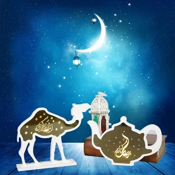 Ramadan Eid Mubarak Kaunistused Koju Magamistuba LED Valgus Puust Tahvel, mis Rippus Decors Islam Moslem Juhul Pool Tarvikud