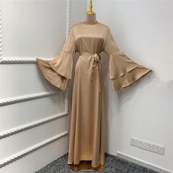 Ramadan Eid Mubarak Moslemi Mood Siidist Riideid Naiste Abaya Dubai Türgis Islam Hijab Kleit Vestidos Rüü Musulmane Longue F2878