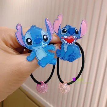 Random1pcs Disney Stitch klambri külge Juuksed Trossi Juuksed Seo Akrüül Laste Juuste Aksessuaarid, kummipaelaga Wrap Helmed Sünnipäeva Kingitused